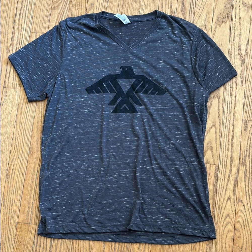 Women’s Black Graphic V-Neck T-Shirt